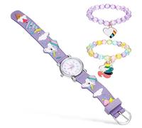 TOYANDONA Montre Garçon Fille Licorne avec Chiffres Arabes Visibles Bracelet Mouvement Précis Cadeau Fille Montre et Bracelets