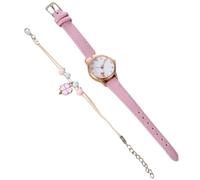 TOYANDONA Montre pour Femme avec Cadran Chat délicat Bracelet léger et Confortable Ensemble Mode pour Usage Quotidien 2 pcs