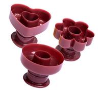 TOYANDONA Moule à Beignets en Plastique 3 Pièces Antiadhésif - Formes Rond, Fleur et Cœur - Ustensile Pâtisserie Polyvalent pour Gâteaux, Biscuits et Desserts - la Cuisine, Fête et Thé