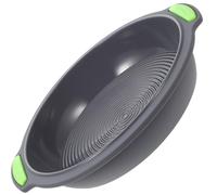 TOYANDONA Moule à Gâteau Silicone Rond Flexible Antiadhésif Haute Température avec Poignée Verte Moule Pâtisserie Cuisson pour Petits Déjeuners et Goûters