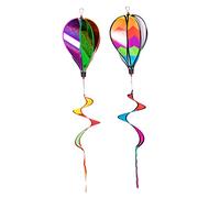 TOYANDONA Moulin à Vent de Montgolfière Décoratif pour Jardin Décoration Suspendue Extérieure Lot de 2 Pendentifs en Spirale pour Aménagement Jardin Facile à Installer et