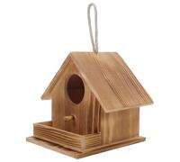 TOYANDONA Nichoir en Bois de Pin Brûlé 17,5x18,2x17,2 Cm pour Colibris, Maison à Nids Suspendue D'extérieur, Abri Jardin Résistant Intempéries, Nidification Oiseaux Plein Air, Décoration