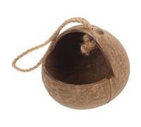 TOYANDONA Nichoir pour Perroquet en Coquille de Noix, Nid Suspendu Naturel Ouverture Rectangulaire, Lit Décoratif pour Cage à Oiseaux, Maison de Repos pour Perruches, Accessoire Solide