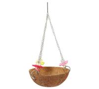 TOYANDONA Nid Oiseau Suspendu Coquille de Noix Nichoir Naturel Lit pour Perroquet Balançoire Extérieure Maison de Repos pour Cage de Reproduction Couleur Aléatoire