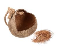 TOYANDONA Nid Suspendu Coquille de Noix de pour Perroquets Hamac pour Oiseaux Maison Suspendue Sécurisée et Confortable Naturel pour Oiseaux Accessoire de Cage pour Petits Animaux