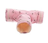 TOYANDONA Nid Tunnel pour Hamster Se Cache Maison De Cobaye Jouets pour Hamsters Animal De Compagnie Chinchilla De La Nourriture Jouer Tube De Hamster Cachettes Polyester Coton Rose