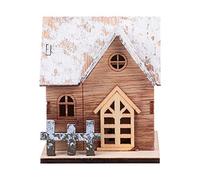 TOYANDONA Noël Lumineux Maison en Bois LED Allumer Chalet Neige Village Cabane Figurines Arbre de Noël Pendentif pour Festival Table de Suspendu Ornement Décoration(Couleur aléatoire)
