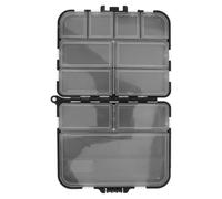TOYANDONA Noire Boîte de Rangement de Pêche à 12 Compartiments en Plastique | Couvercle à Fermeture Sécurisée, Format Simple, pour Débutants et Pêcheurs, Sortie Extérieure et Bord de Rivière