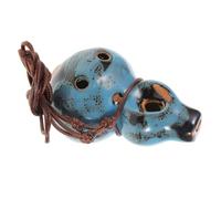 TOYANDONA Ocarina Alto C Céramique Six Bleu Fleur Élégante Instrument Musique Portable Débutants pour Méditation