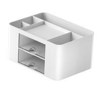 TOYANDONA Organisateur de Bureau Transparent avec Boîte Rangement Cosmétiques et Fournitures de Bureau Espace Classé Protection Anti-poussière pour Tablette