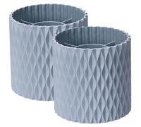 TOYANDONA Organisateur de Maquillage en Plastique Bleu 2pcs Rotatif Stable et Difficile à Renverser Grosse Capacité pour Voyage et Table de Maquillage