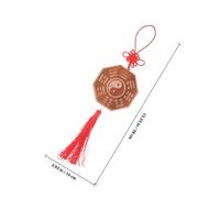 TOYANDONA Ornement Bagua Bois Sculpté Main Décoration Murale Fermeture de Style Ferme Pendentif Chinois Traditionnel Épais pour Maison Boutique et Collection