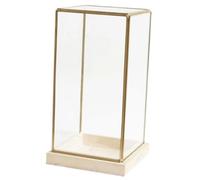TOYANDONA Ornement De Couverture en Laiton Meuble Vitrine Étui De Rangement pour Figurines Vitrine De Modèle D'artisanat Globe De Verre Porte-Figurines en Verre Vitrine en Verre en Bois