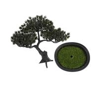 TOYANDONA Ornements Bonsaï Plantes Bonsaï Artificiel Sapin Artificiel Réaliste Feuilles Mis en Pot Mini Fausse Plante en Pot À L'intérieur Verdure Simulation Synthétique pour Tableau Mousse