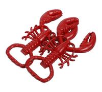TOYANDONA Ouvre-bouteille en Métal Lot de 2 Forme Homard Rouge Peint, Décapsuleur Manuel Compact et Robuste pour Bière, Soda et Boîte, Outil Pratique la Cuisine et Maison