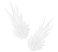 TOYANDONA Paire de Pinces à Cheveux Ornements Ailes D'ange Blanches Brodées, Décoration Coiffure Fille Légère et Réutilisable, Accessoire Fête Photo Élégant et Polyvalent