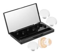 TOYANDONA Palette D'ombres à Paupières Noire Rectangulaire avec Miroir, Légère et Facile à Transporter, pour Cosmétiques et Poudres à Sourcils en Voyage