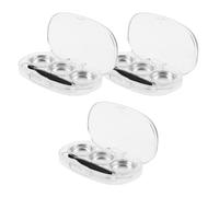 TOYANDONA Palette Maquillage Transparente 3 Compartiments avec Pinceau Intégré Boîte Rangement Fards à Paupières Blush et Rouge à Lèvres Organisateur Cosmétique de Voyage Pratique