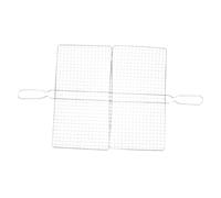 TOYANDONA Panier à Griller en INOX 21x39 Cm pour Barbecue, Camping Et Fêtes, Grille à Poisson en Maille Résistante, Support Barbecue Portable Et Léger