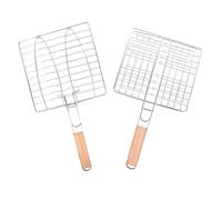 TOYANDONA Panier à Poisson pour Grillades Et Barbecue en Métal Robuste 2 Pcs pour Camping en Plein Air Et Restaurant, Panier à Grillades avec Poignée Confortable Et Surface Polie Lisse