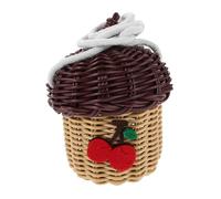 TOYANDONA Panier de Rangement Imitation Rotin avec Couvercle Sac À Main Tissé Main Décoratif pour Garçon Fille Sac Pratique pour Jouets et Accessoires