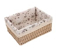 TOYANDONA Panier de Rangement Tissé Rotin avec Doublure Tissu Grand Panier de Rangement Rustique pour Fruits Jouets et Petits Objets pour Cuisine et Salon