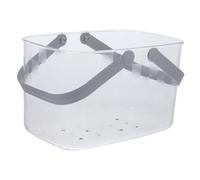 TOYANDONA Panier de Rangement Transparent avec Poignée pour Salle de Bain Organiseur Plastique Creux pour Shampooing et Accessoires Panier de Portable et Pratique Petit Couleur Aléatoire