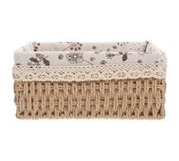 TOYANDONA Panier de Rangement Tressé en Osier Doublure Tissu Lavable, Grand Format Beige Clair, Panier Ouvert Multi-usages pour Maison, Salon et Bureau, Porte-objets et Boîte à Jouets