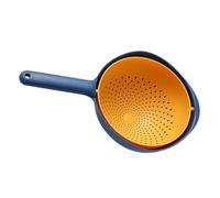 TOYANDONA Panier Égouttoir Double Couche Plastique avec Filtre pour Fruits et Légumes Bassine Pratique pour Cuisine et Camping Résistant et Bleu et Jaune