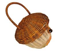 TOYANDONA Panier en Rotin Tressé Forme Gland pour Garçon et Filles, Paquet Portable Rustique Chic, Accessoire Photo pour Décoration et Rangement Lors de Séances Photo