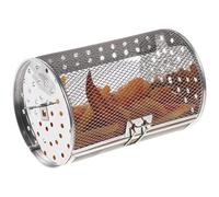 TOYANDONA Panier Rotissoire Inox pour Friteuse à Air Panier Cuisson Barbecue avec Porte Amovible Résistant et Facile à Nettoyer Accessoire Cuisine Polyvalent pour Grill et Fruits Secs
