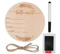 TOYANDONA Panneau Annonce de Naissance de Bébé en Bois avec Stylo et Corde, Kit 1 Set Sécurisé sans Bavures pour Hôpital et Parents Nouveaux