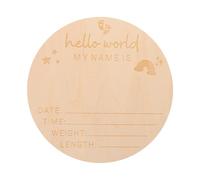 TOYANDONA Panneau Annonce Naissance en Bois Rond 14,7 Cm Neutre pour Bébé Mixte - Décoration Naissance Prénom Souvenir Photo Premier Jour - Accessoire Annonce Bébé Garçon Fille