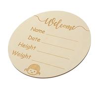 TOYANDONA Panneau D'annonce de Naissance Bébé Panneau du Nom du Bébé Rond Mdf pour Décoration D'arrivée à Domicile