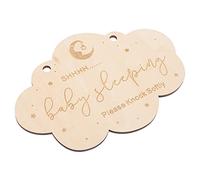 TOYANDONA Panneau De Porte en Bois Naturel 18 Cm, Signalétique Ne Pas Déranger Bébé Dort, Décoration Murale pour Chambre D'garçon Et Filles, Suspendu pour Nurserie Et Chambre De Bébé