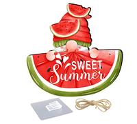 TOYANDONA Panneau Été Suspendu Avec Gnome Et Pastèques Plaque Décorative De Porte Pour Intérieur