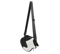 TOYANDONA Paquet Bandoulière Forme Guitare Électrique en Pu Noir et Blanc Paquet à Main Musical Unique Compartiment Spacieux Accessoire de Soirée pour Concerts et Fêtes pour Femme