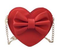 TOYANDONA Paquet de Cœur Paquet à Nœud Pu Rouge Chaîne Pratique et Facile à Ouvrir pour Filles Différentes Occasions