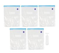 TOYANDONA Paquet de Mise sous Vide Alimentaire 26x34 Cm Lot 5 Pièces en Plastique Pompe Manuelle Filtrante, Sachets Hermétiques pour Conservation, Congélation et Rangement Frais la Cuisine