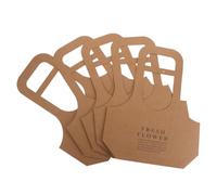 TOYANDONA Paquet D'emballage à Fleurs en Papier Kraft 5 Pièces, Paquet pour Bouquets de Fleurs, Couleur Kraft Naturel avec Poignées, Fête des Mères et Transport Floral, Format Moyen