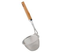 TOYANDONA Passoire à Pâtes Inox avec Manche Bois Passoire à Nouilles Multifonction pour Cuisine Égouttoir Résistant Rouille pour Pâtes Légumes et Hot Pot