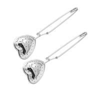 TOYANDONA Passoire à Thé En Acier Inoxydable 2 Pièces Forme Cœur Avec Poignée Filtre à Infuseur à Thé Réutilisable Pour Préparation Maison