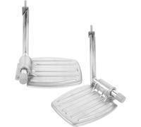 TOYANDONA Pédale de Remplacement en Métal Argenté pour Fauteuil Roulant Design Pliable Léger Coussinets de Repose-pieds, pour Utilisateurs Troubles Moteurs