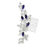 TOYANDONA Peigne à Cheveux de Mariée Orné de Cristaux Bleus, Alliage et Verre, Coiffure de Mariage, pour Demoiselles D’honneur et Filles D’honneur, Occasions Spéciales