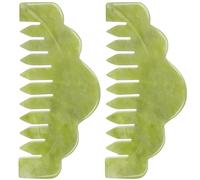 TOYANDONA Peigne de massage du cuir chevelu en jade naturel 2pcs avec surface lisse, adapté pour usage domestique et voyages