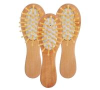 TOYANDONA Peigne en Bois Multifonctionnel 3 Pièces Rembourrage Blanc Mini Brosse à Cheveux Portable Peigne de Massage pour Cuir Chevelu Stimulation Circulation Sanguine Soin Cheveux et