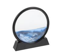 TOYANDONA Peinture de Sable Mouvant 3d 7 Pouces Bleu Plateau, Décoration Intérieure Mobile de Sablier, Ornement Artistique Relaxant pour Bureau et Salon, Sablier Magique Décoratif