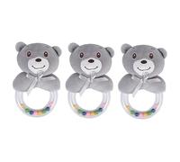 TOYANDONA Peluche Dentition Etoile Jouets à Mâcher Anneau à Main 3 Pièces Manivelle De Cloche Pour Faire Tourner L'anneau Souple Jouets Pour Nouveau-nés Paresseux Hochet