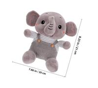 TOYANDONA Peluche Éléphant Doux Coton Duveteux avec Bretelles Apaisement pour Garçon Fille Garçon Fille Peluche Animale Confortable et Cadeau Naissance Gris