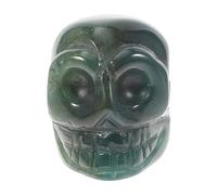 TOYANDONA Pendentif Crâne en Pierre Verte pour Bijoux, Ambiance Halloween | Création de Bijoux et Breloques, Usage Diy, Décoration de Bureau, Porte-clés Couleur Aléatoire